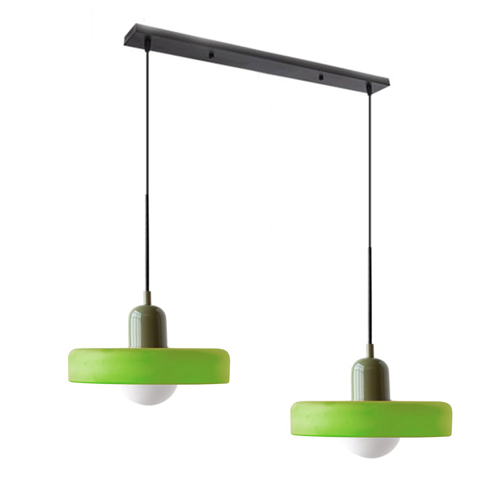 Bauhaus Hängeleuchte aus Buntglas-Aster Selection