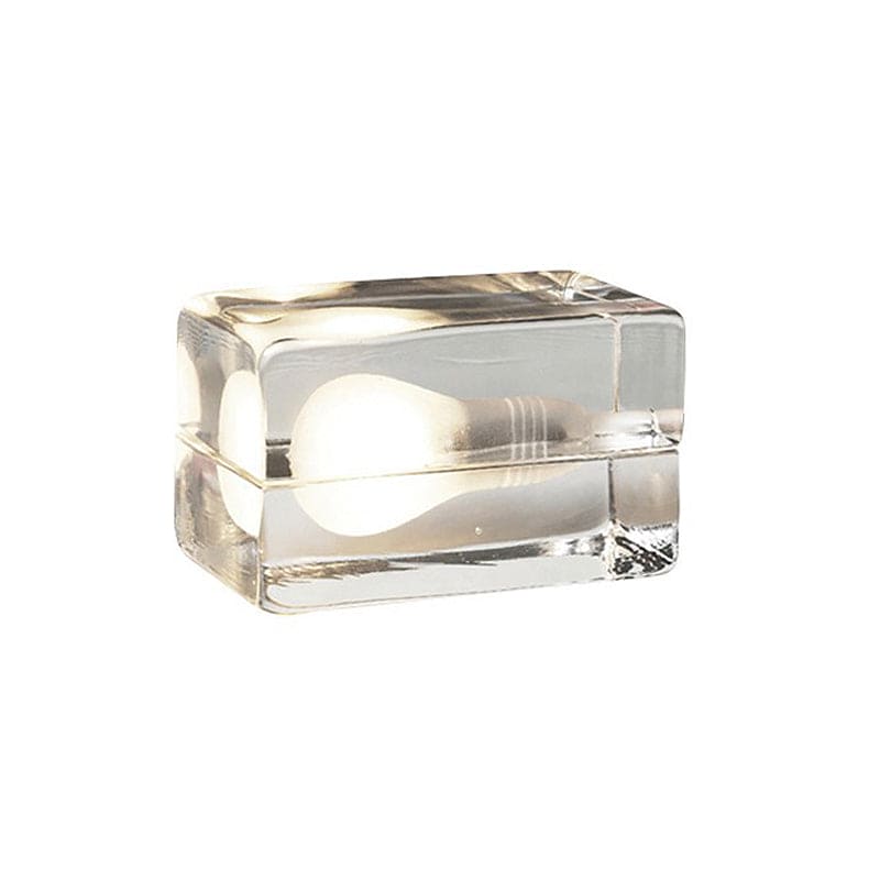 Glass cube table lamp