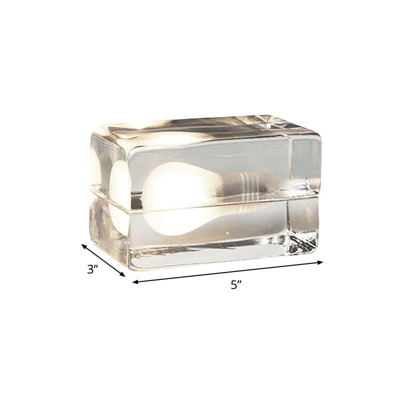 Glass cube table lamp