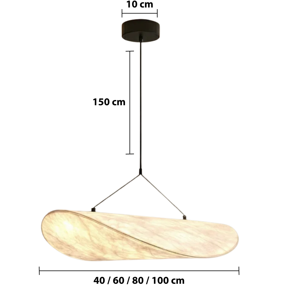 Minimalistische Pendelleuchte aus Seide