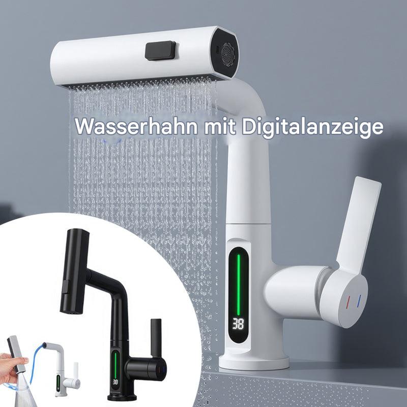 Smart faucet with LED temperature display