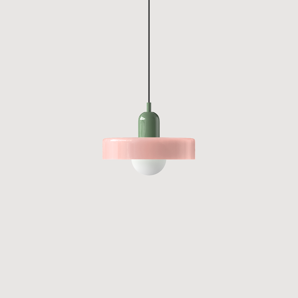 Bunter Bauhaus Glas-Pendelleuchte