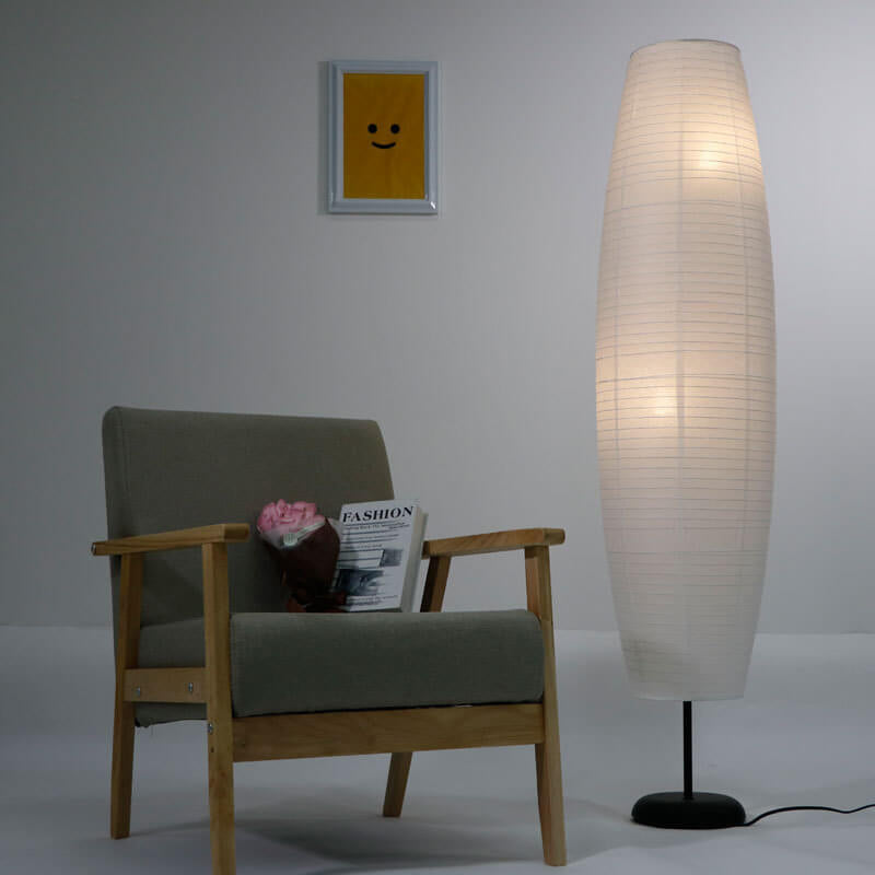 Design-Säulenlampe aus Reispapier – Natürlich & Modern-Aster Selection