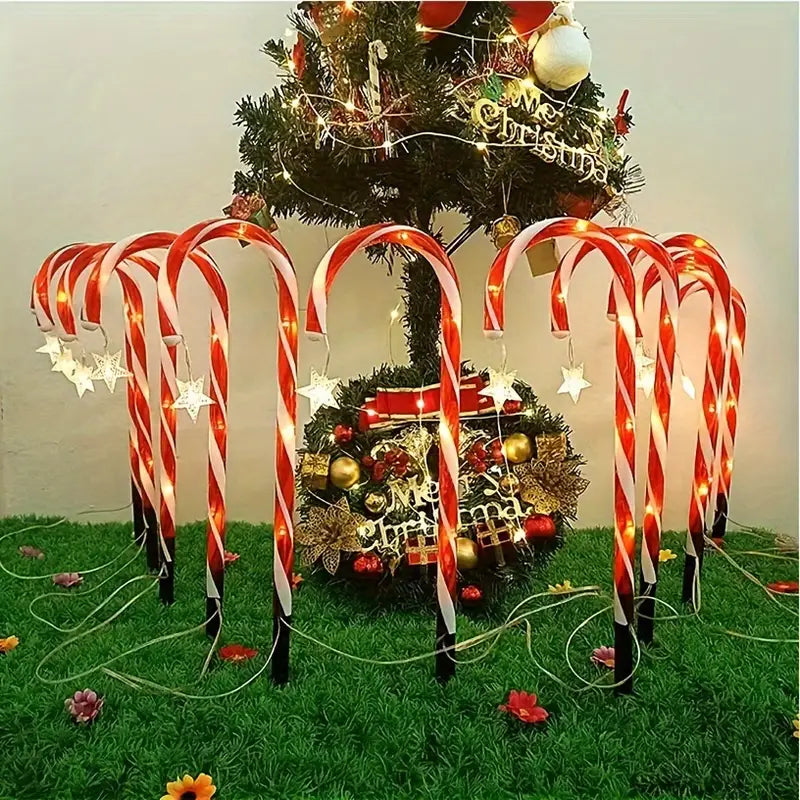 Weihnachts Solar Candy Cane Lichter