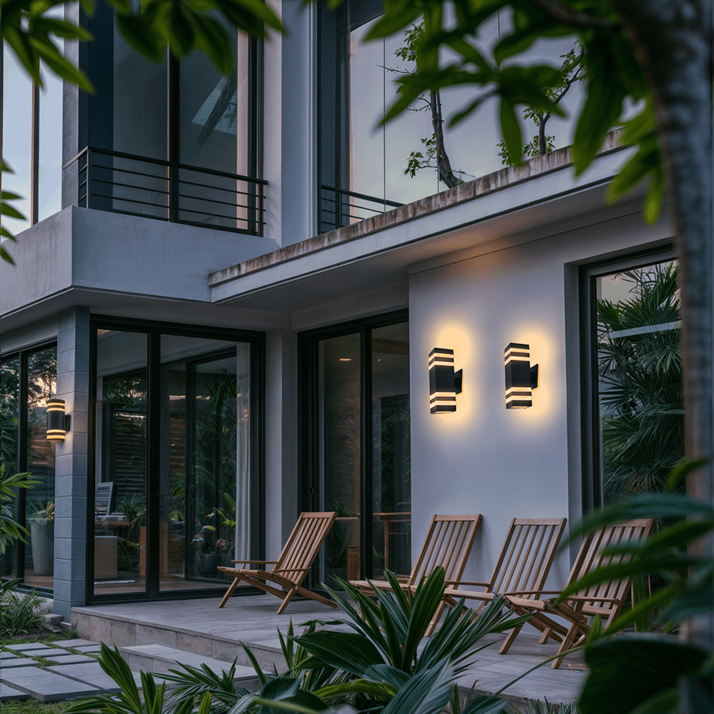 Waterproof double head outdoor wall light