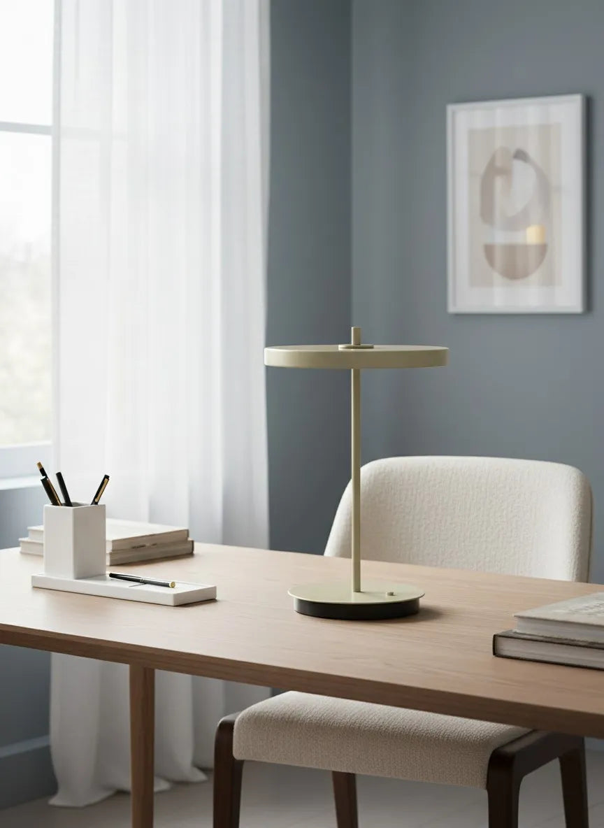 Avelune Industrielle Tischleuchte aus Metall und Acryl mit LED-Beleuchtung