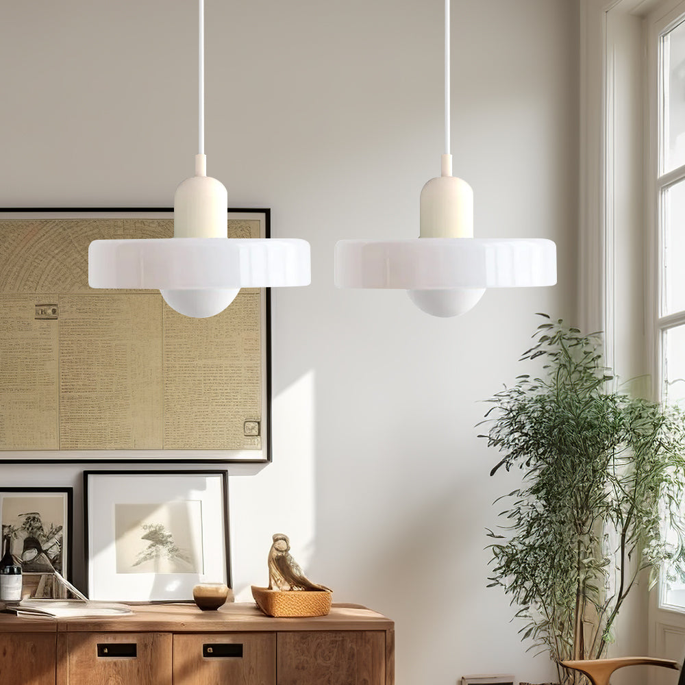 Bauhaus Hängeleuchte aus Buntglas-Aster Selection