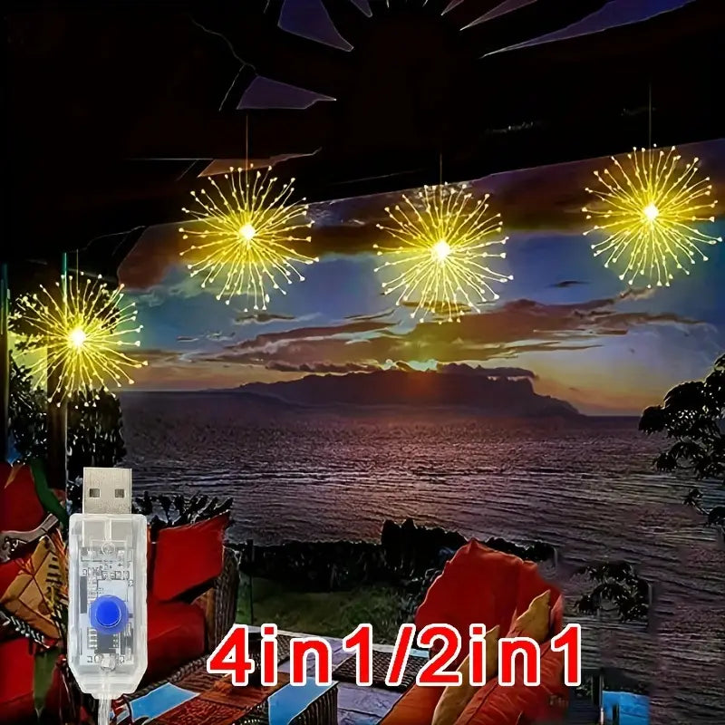Dimmbare LED Feuerwerk Lichterkette für Weihnachten