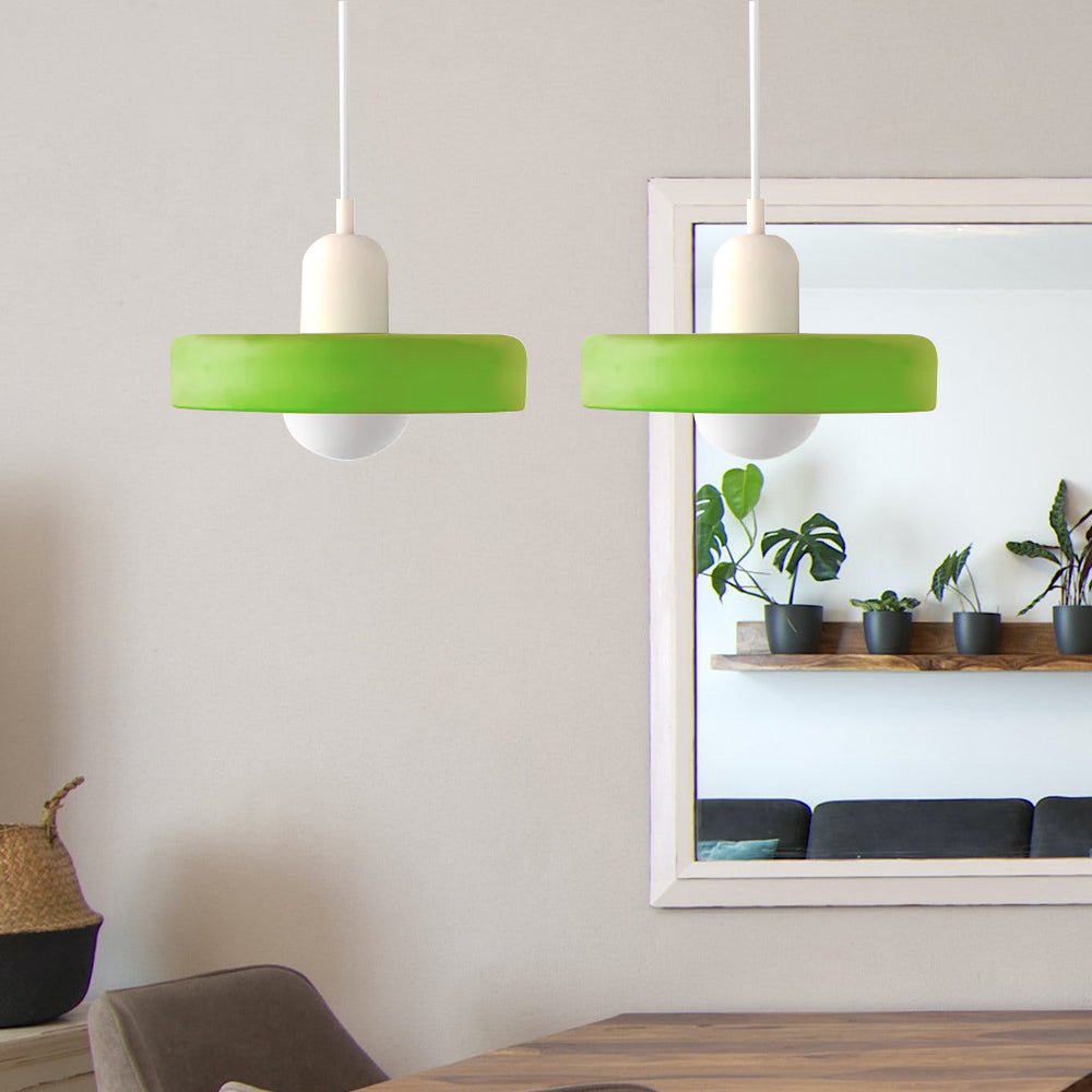 Bauhaus Hängeleuchte aus Buntglas-Aster Selection