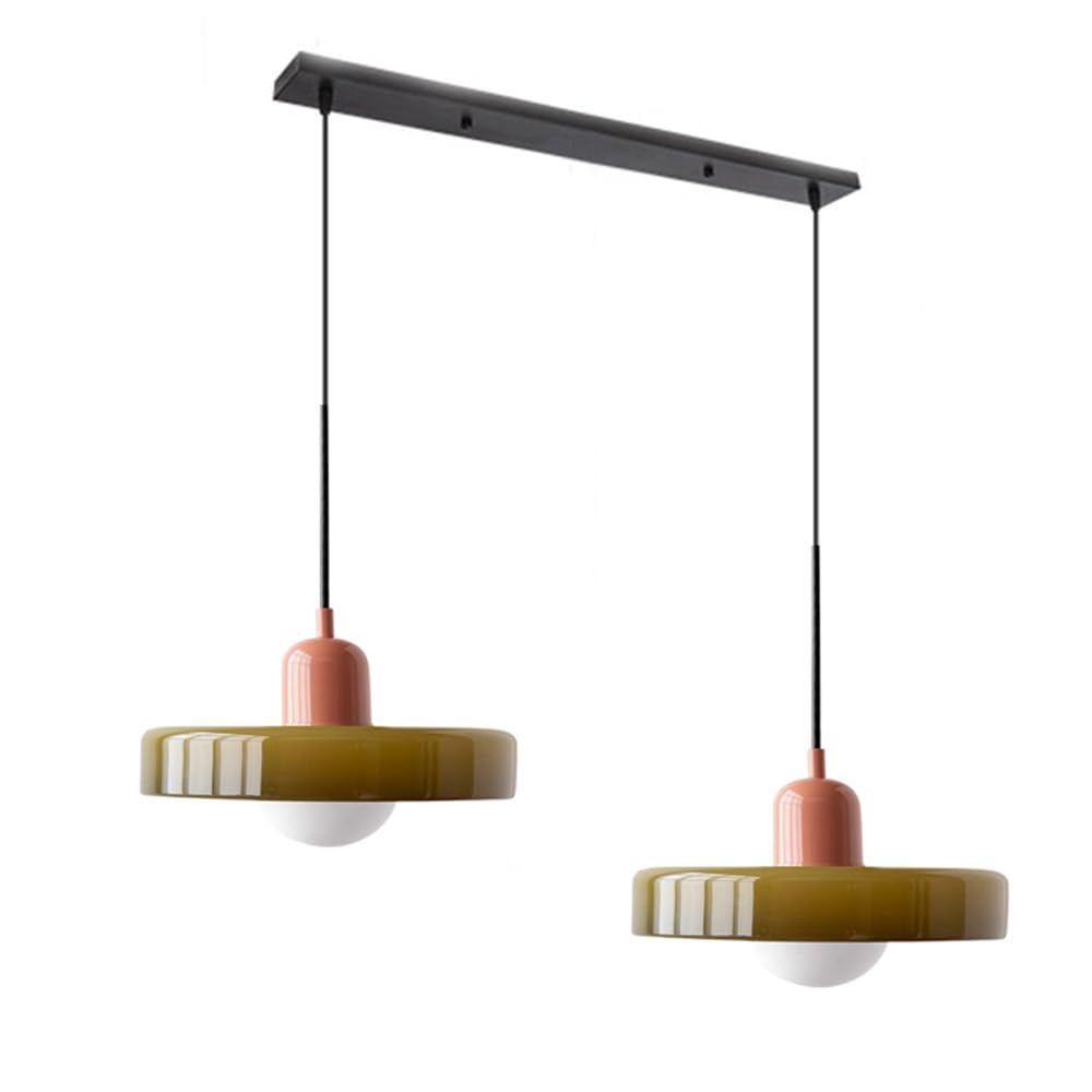Bauhaus Hängeleuchte aus Buntglas-Aster Selection