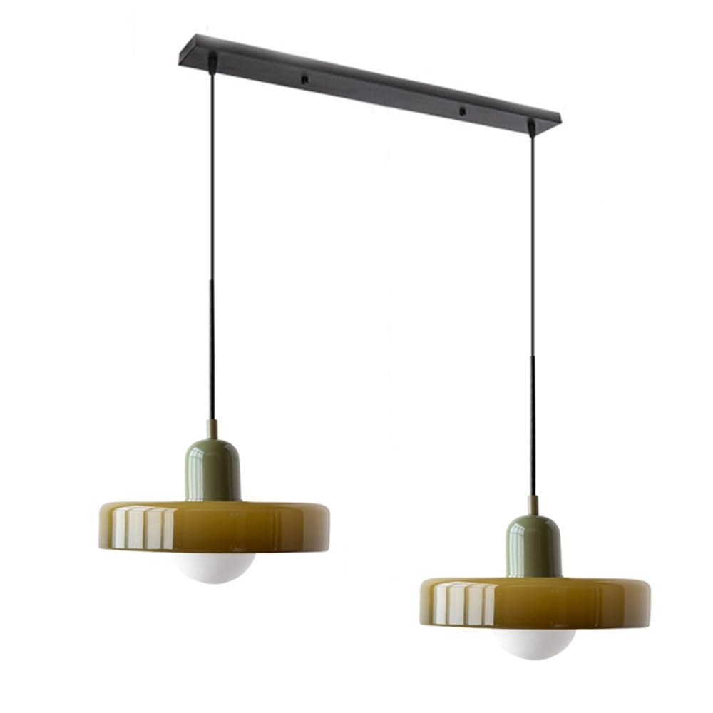Bauhaus Hängeleuchte aus Buntglas-Aster Selection