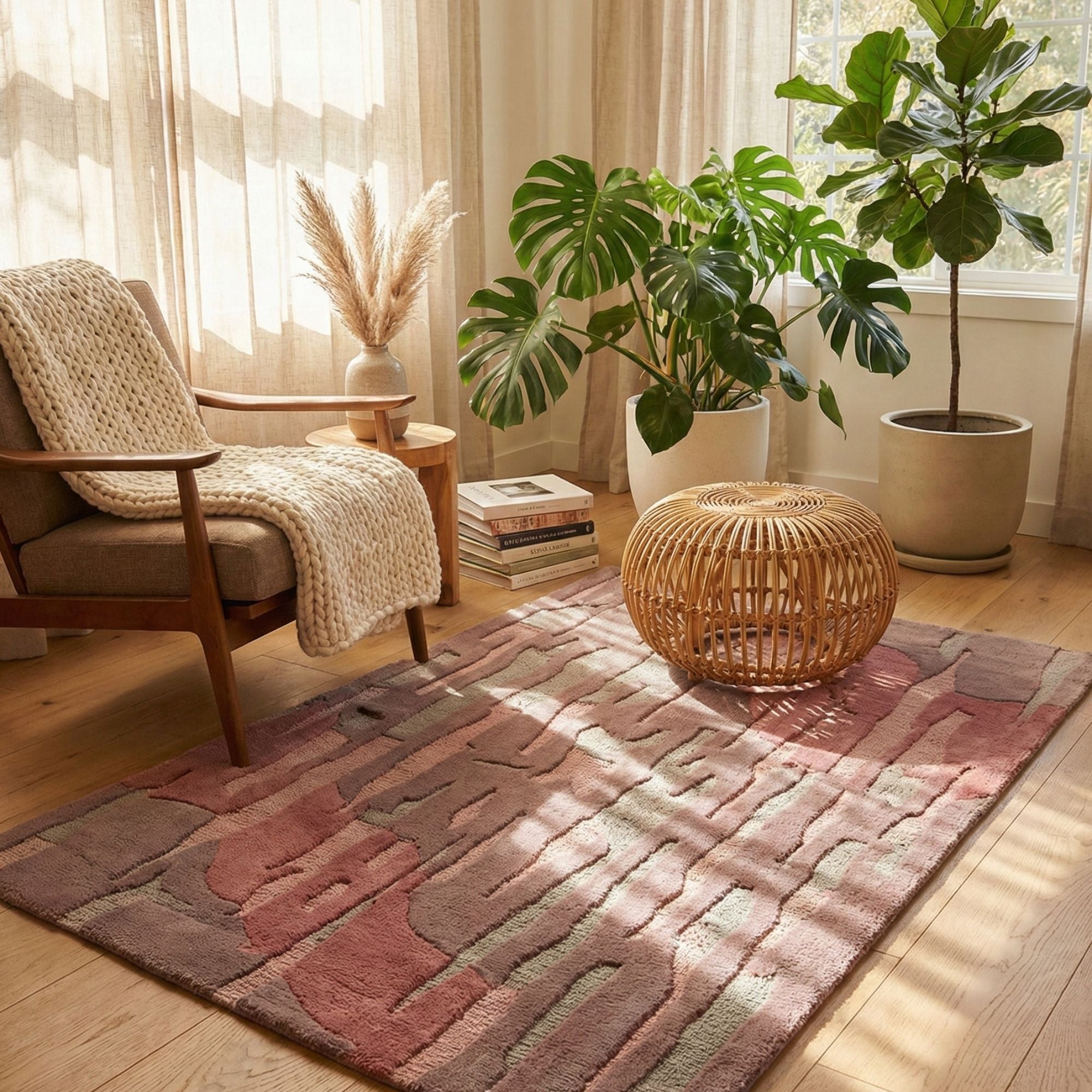 Wollteppich groß 200x300 240x340 300x400 für Wohnzimmer und Schlafzimmer