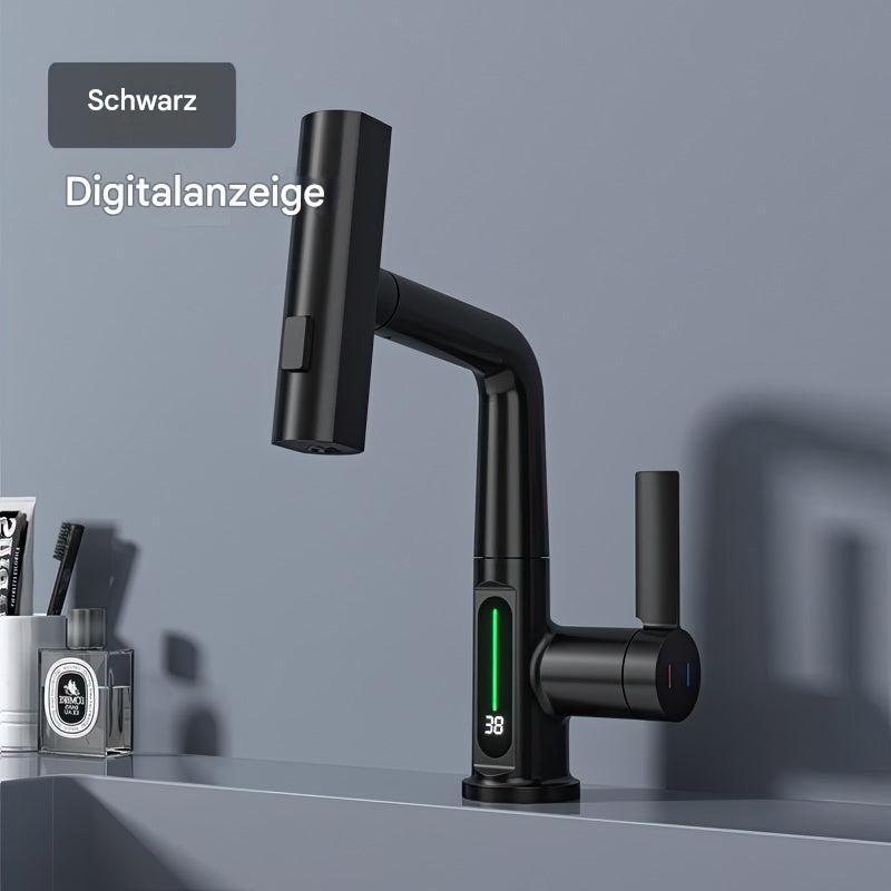 Smart faucet with LED temperature display