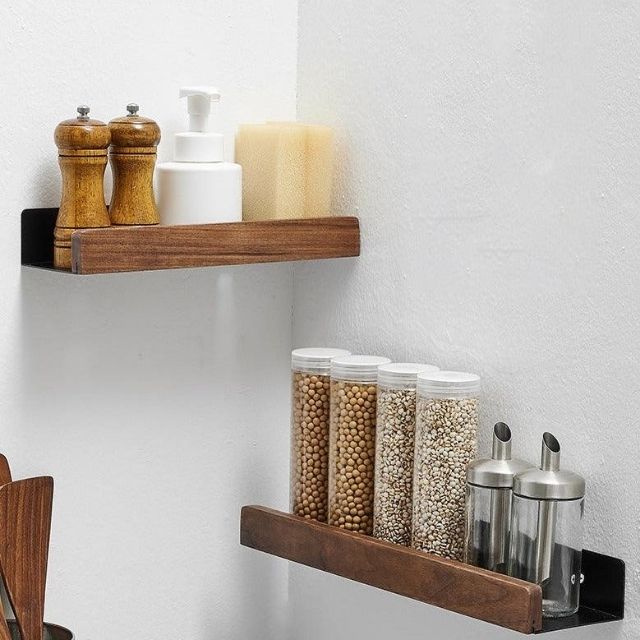 Selbstklebendes Massivholz-Badregal-Aster Selection