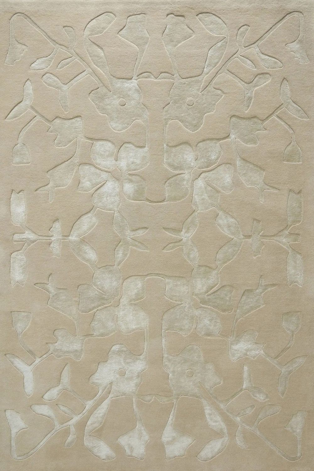 Bordeaux Wollteppich floral elegant hochwertiger Wohnzimmer Teppich modern