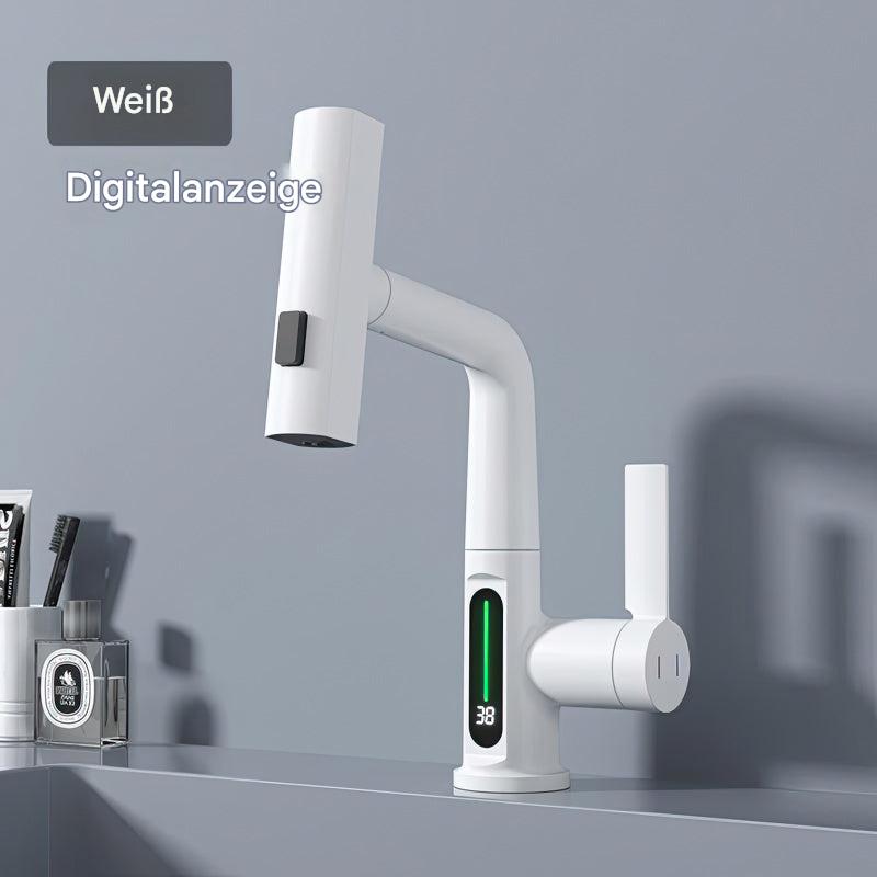 Smart faucet with LED temperature display