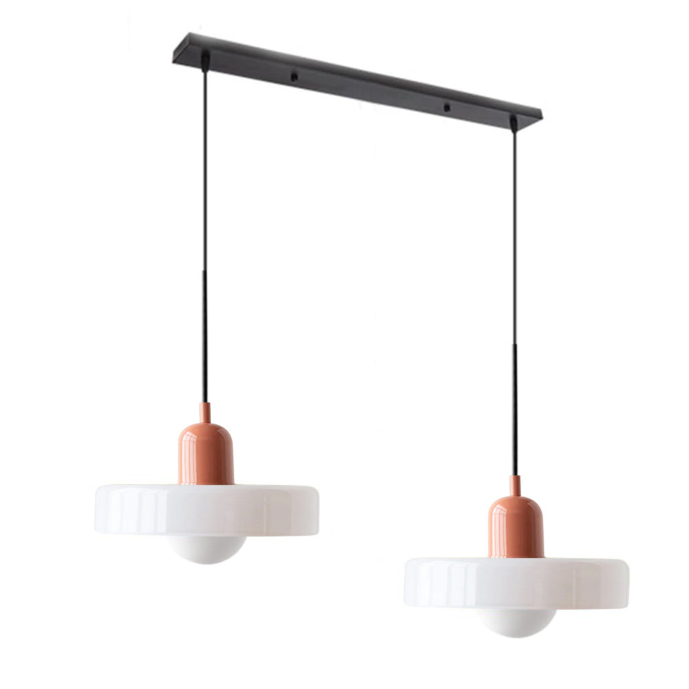 Bauhaus Hängeleuchte aus Buntglas-Aster Selection