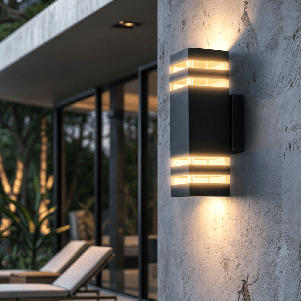 Waterproof double head outdoor wall light