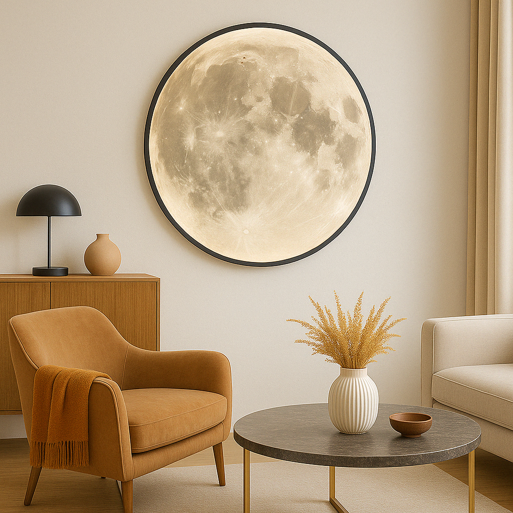 Moderne Mond-Wandleuchte