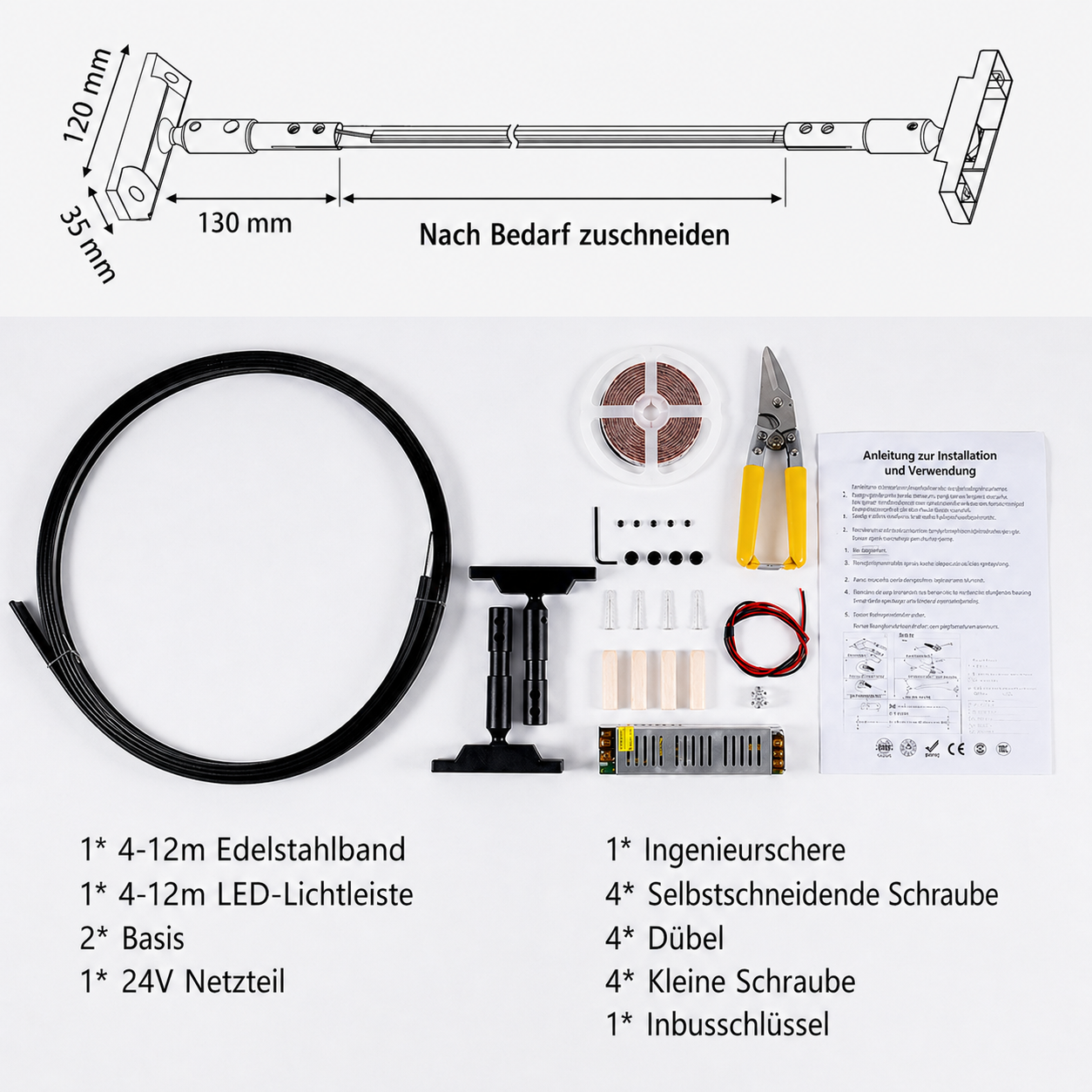 360° drehbare Lichtleiste