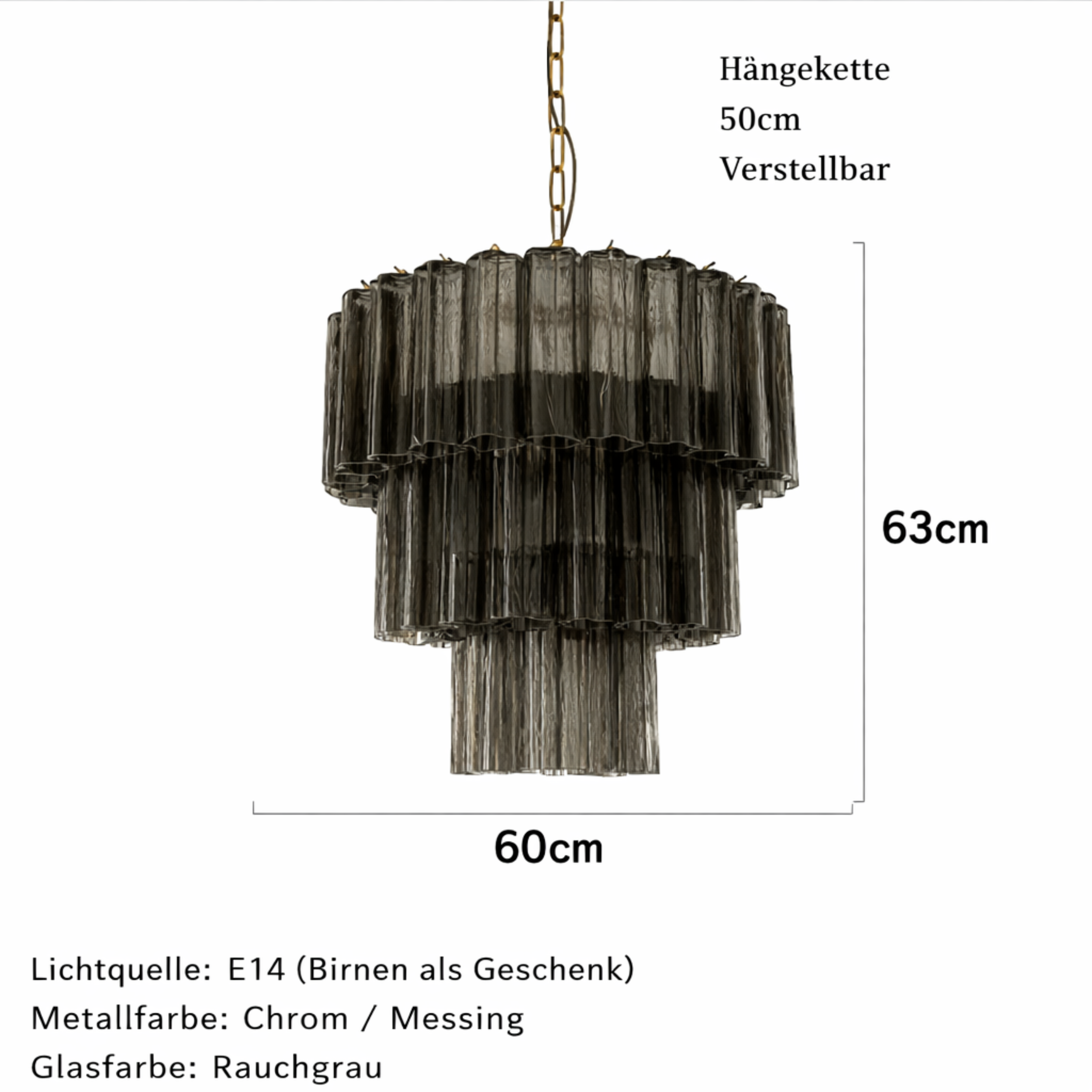 Aster Maison | Runde rauchglas pendelleuchte