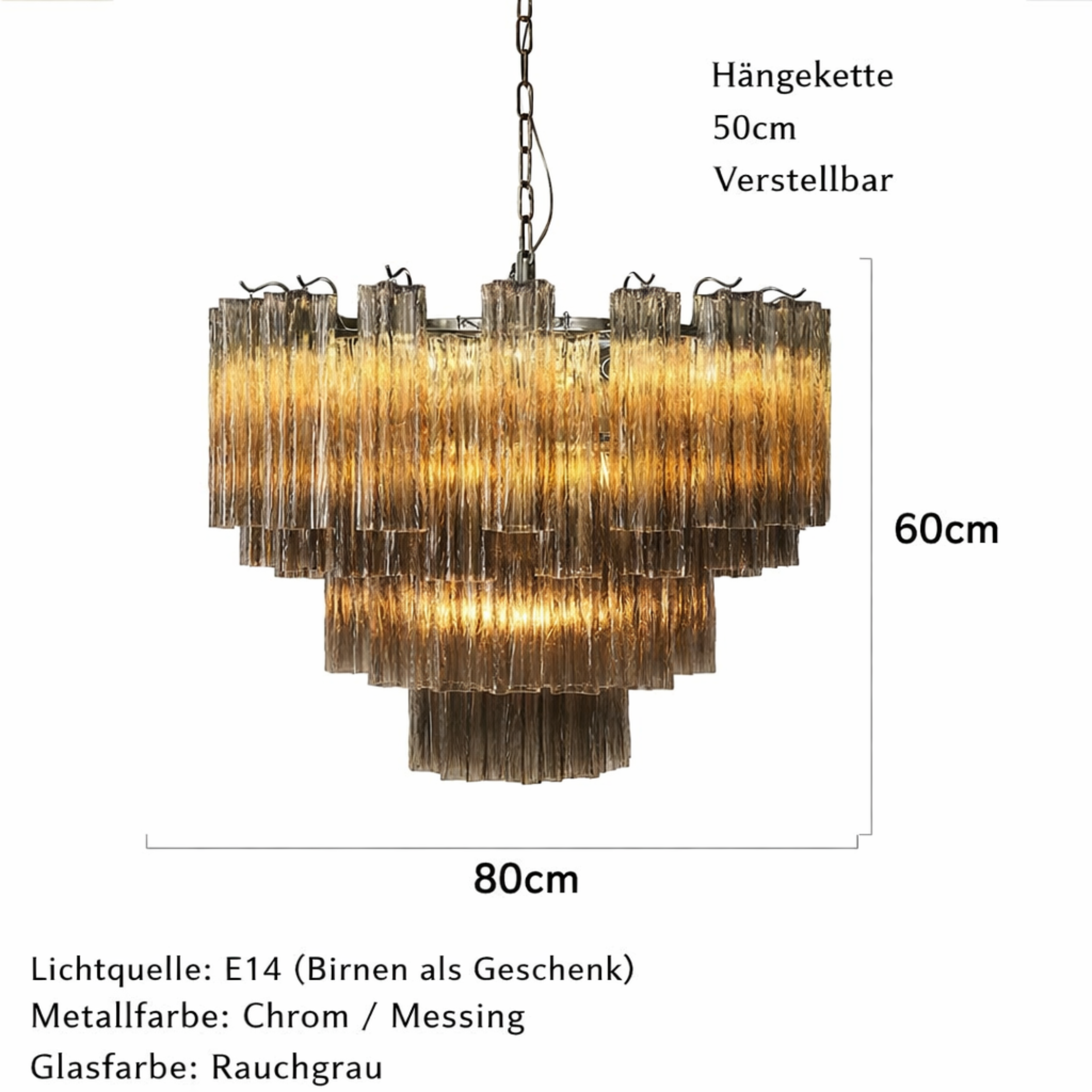 Aster Maison | Runde rauchglas pendelleuchte