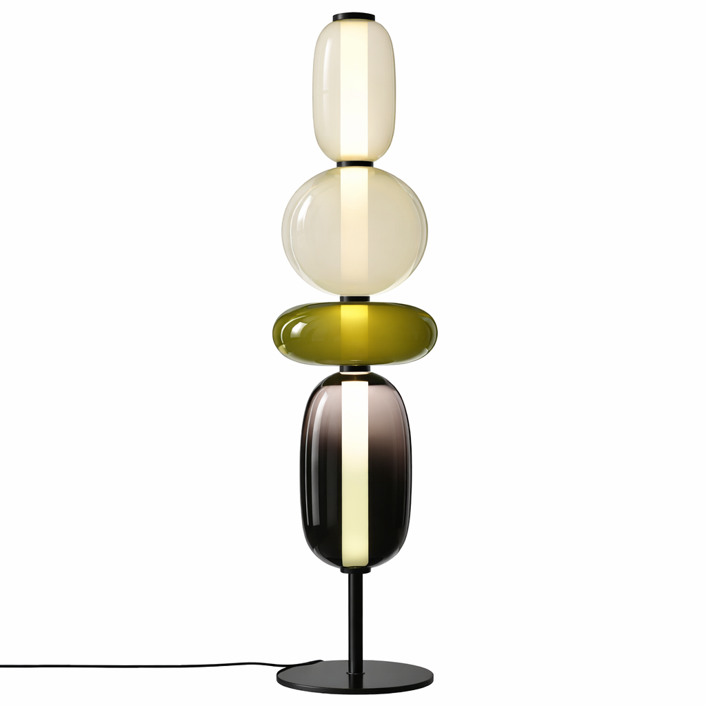 Designer-Stehlampe mit Farbdetails