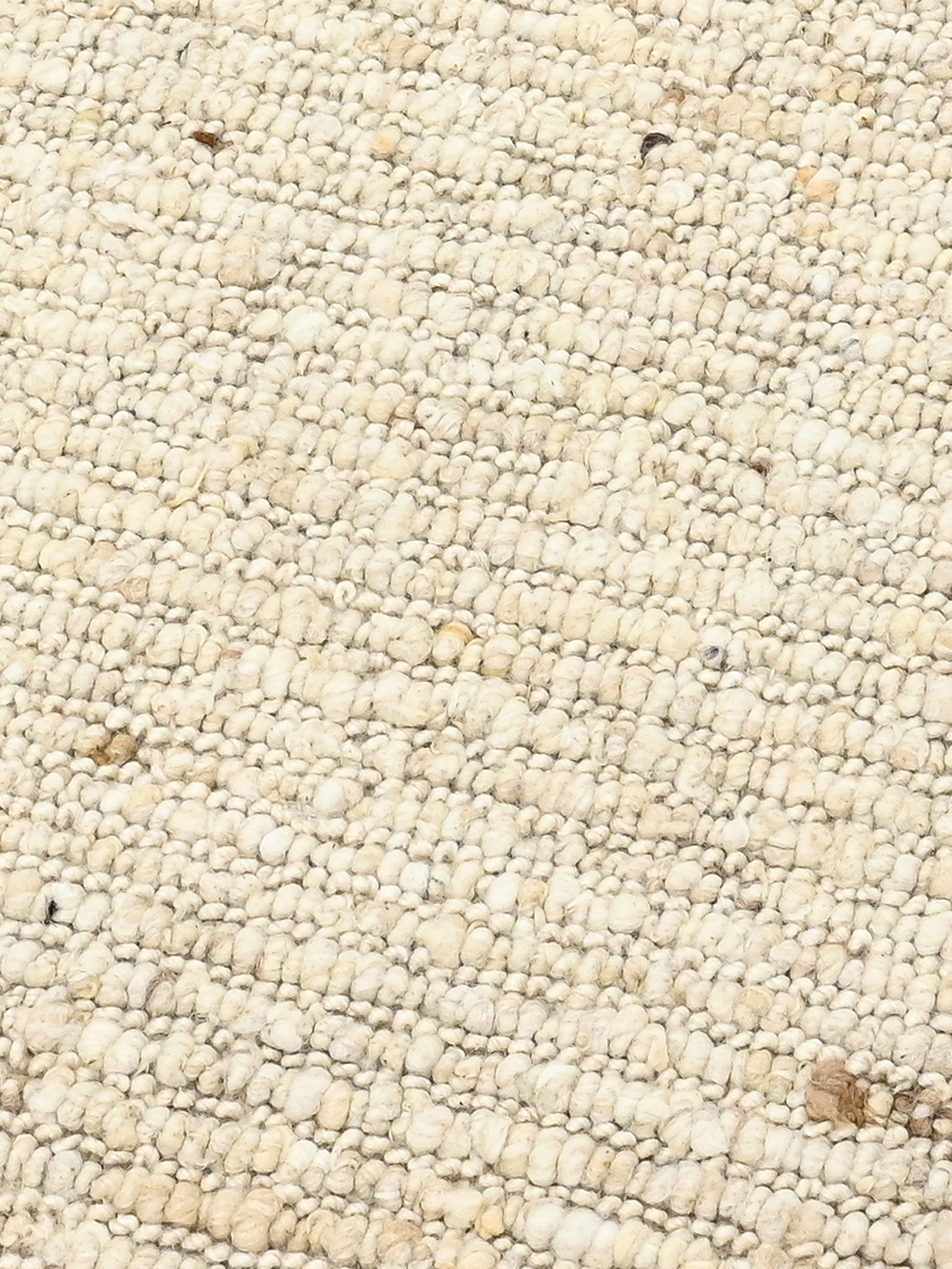 Teppich Wohnzimmer 200x300 in Beige aus Wolle Baumwolle mit flacher Struktur für modernes gemütliches Wohnambiente