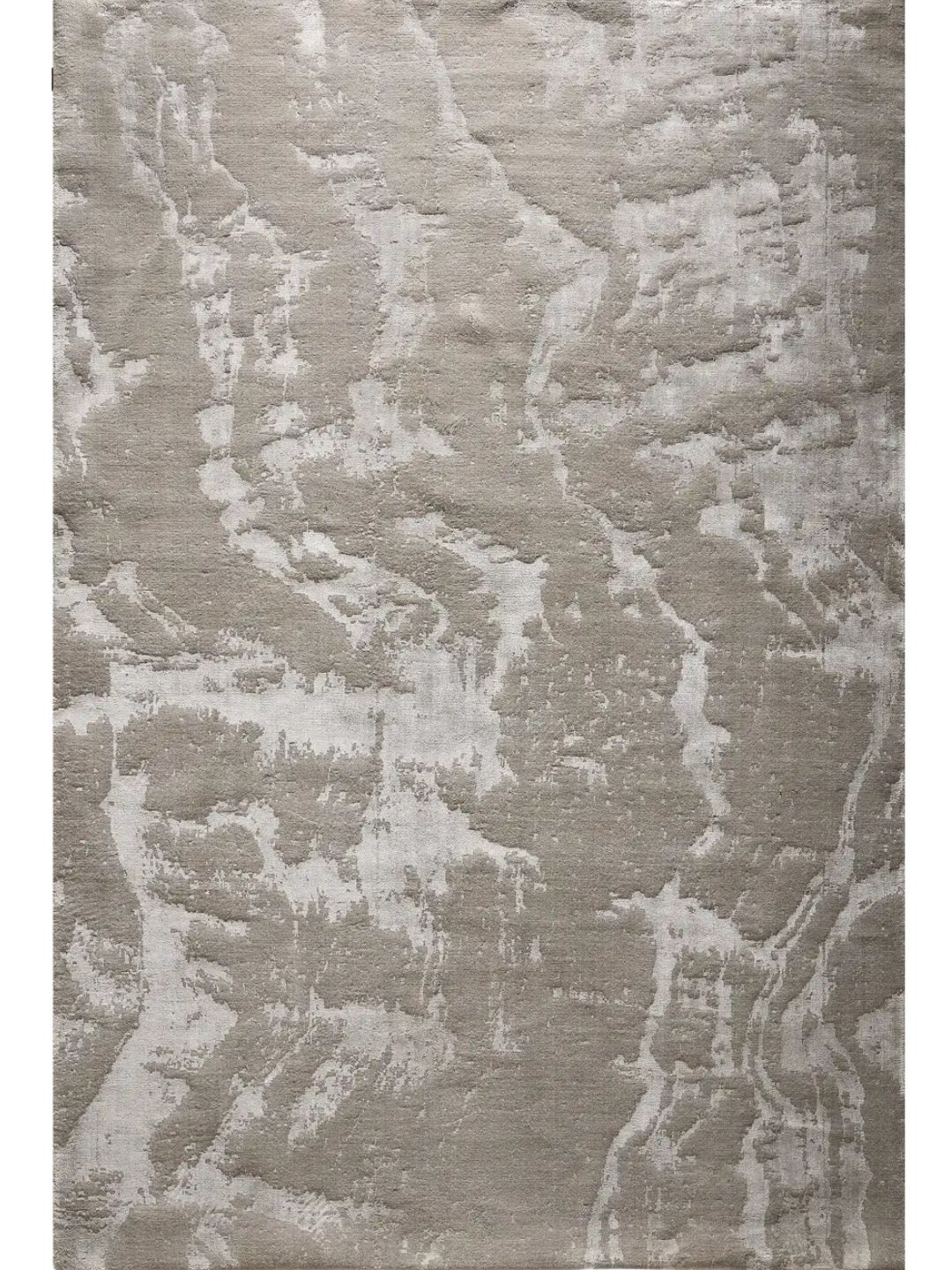 Grauer Viskose Teppich modern elegant Wohnzimmer Teppich mit Glanz