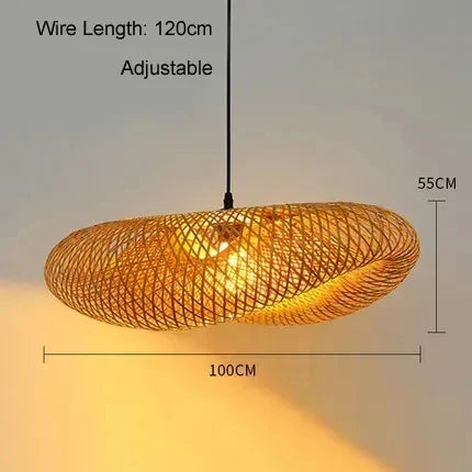 Vintage Bambus LED-Hängeleuchte