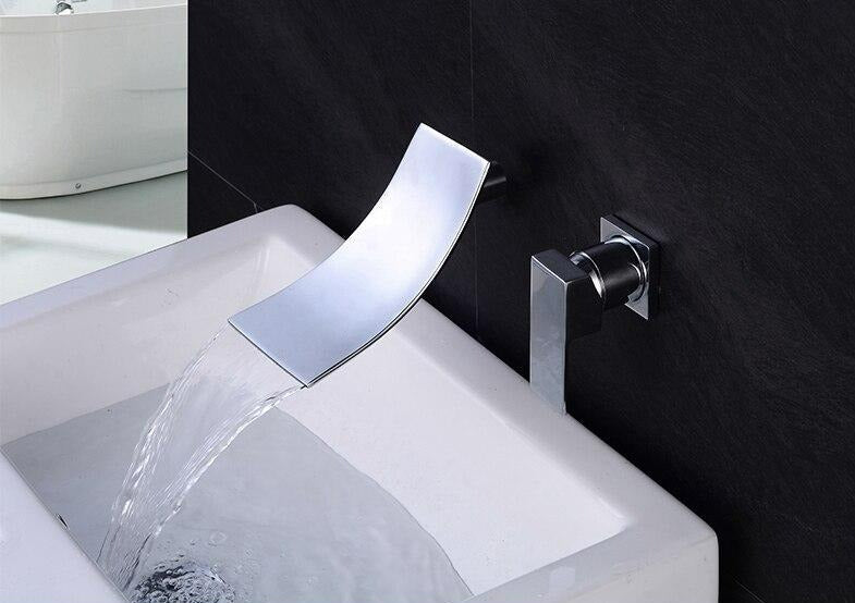 Elegant waterfall faucet with curved design
