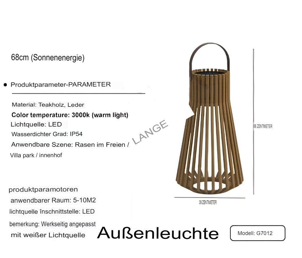 Waterproof teak outdoor light