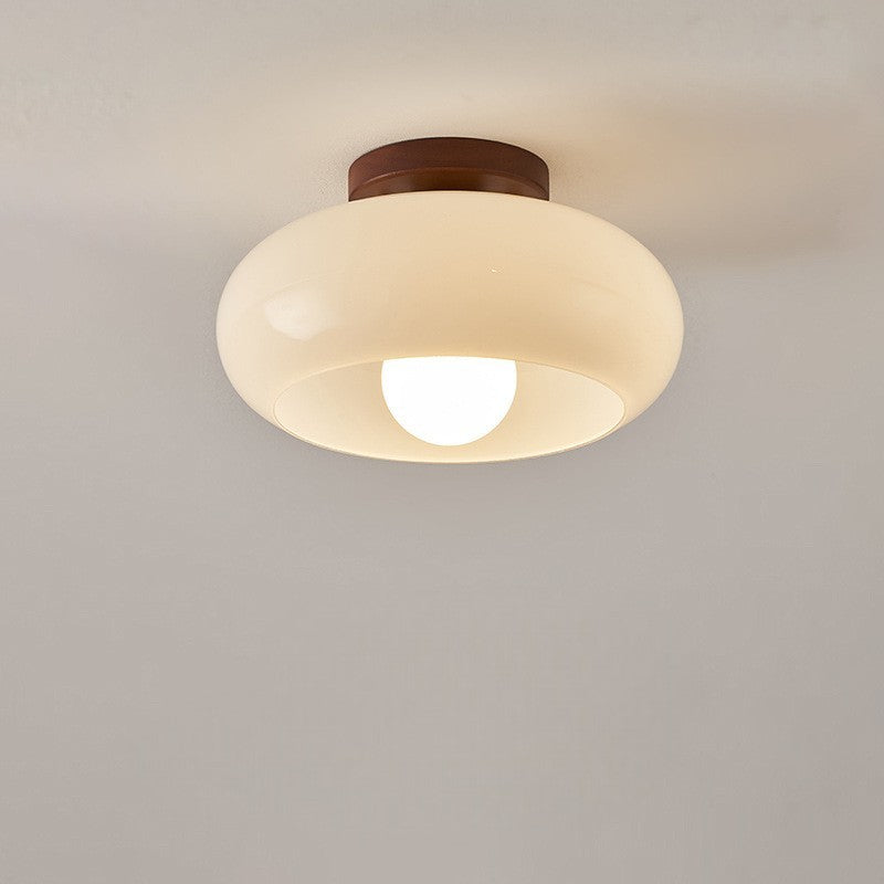 Bauhaus Deckenleuchte Creme Glas modern Wohnzimmer