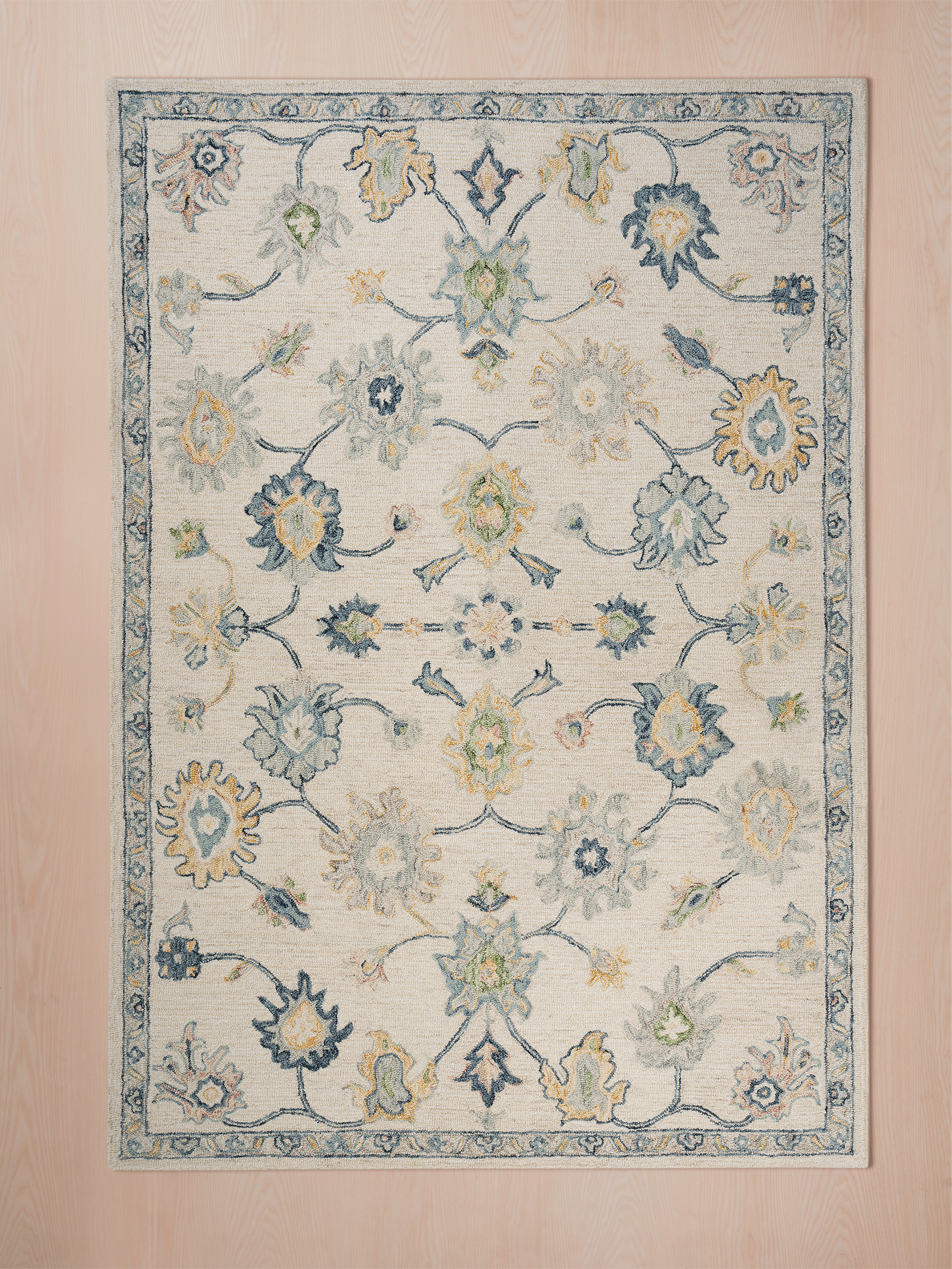 Blauer Wollteppich 160x230 200x300 für Wohnzimmer und Schlafzimmer