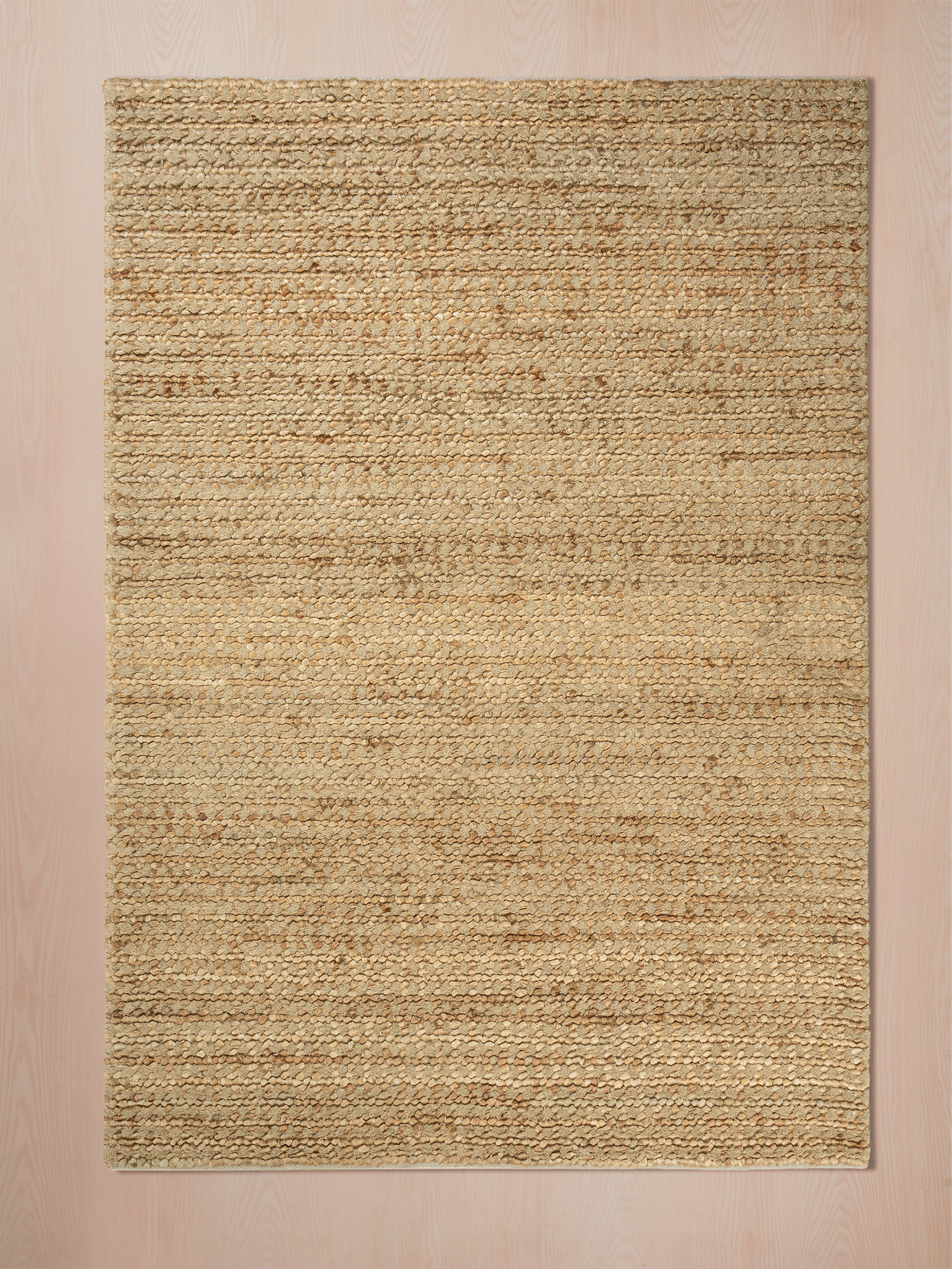 Teppich Wohnzimmer 200x300 in Braun aus Wolle Jute Baumwolle als moderner flachgewebter Naturteppich für stilvolle Wohnräume