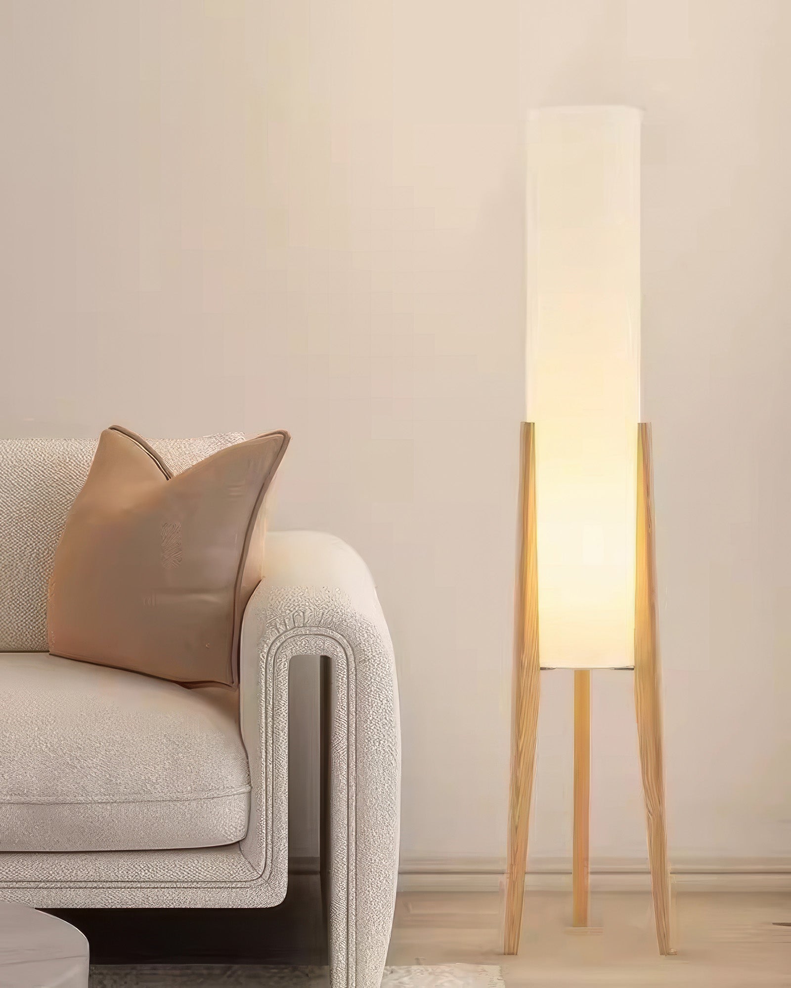 Bodenlampe im rustikalen Stil – Edles Walnussholz für natürliche Eleganz