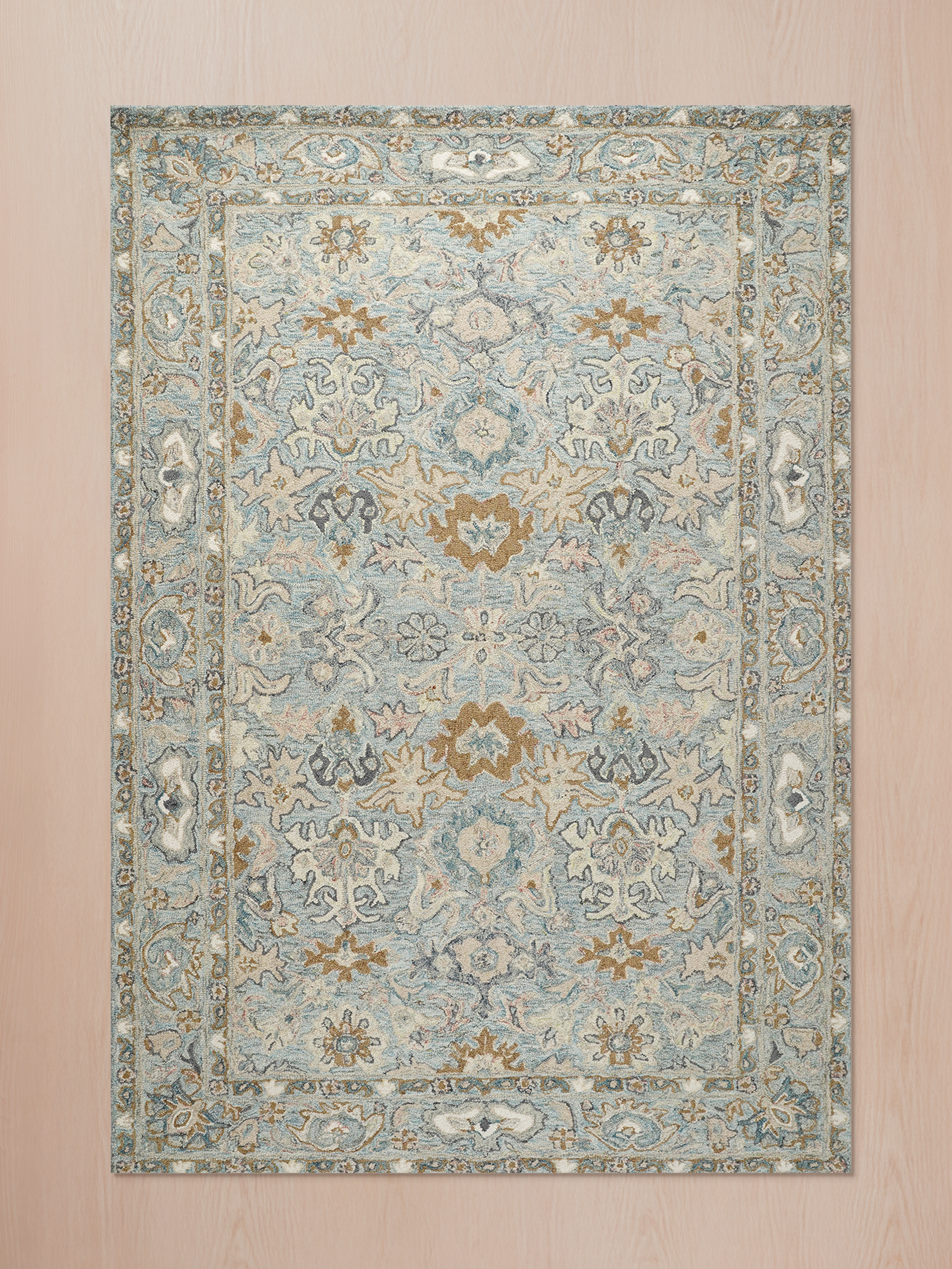 Wollteppich Blau 160x230 200x300 moderner hochwertiger Wohnteppich Wohnzimmer