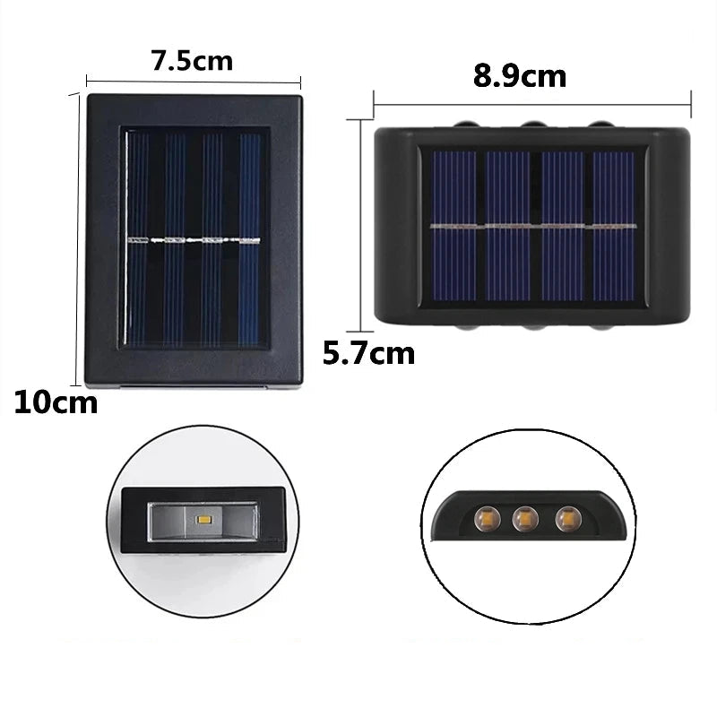 Solar-Wandleuchte nach oben und unten