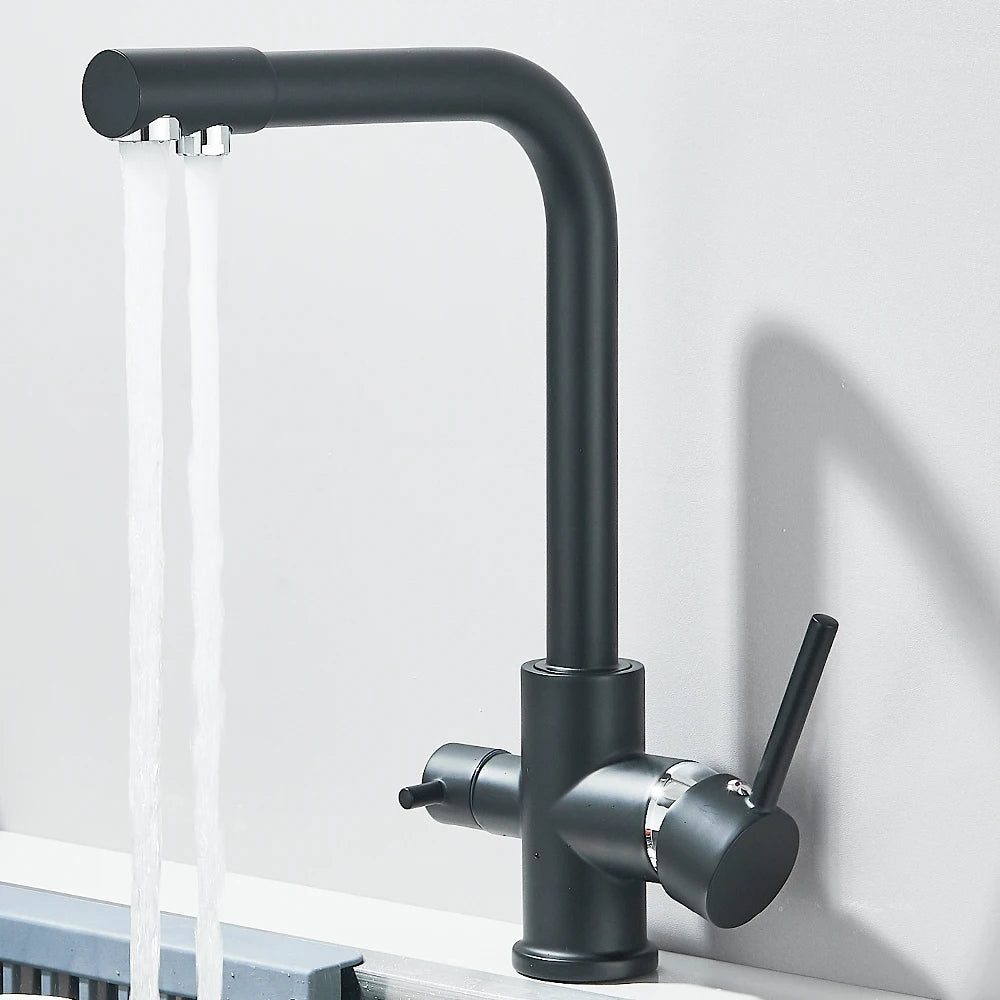 Küchenarmatur mit Doppelflussfilter und Trinkwasserauslass