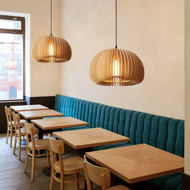 Holz LED Pendelleuchte