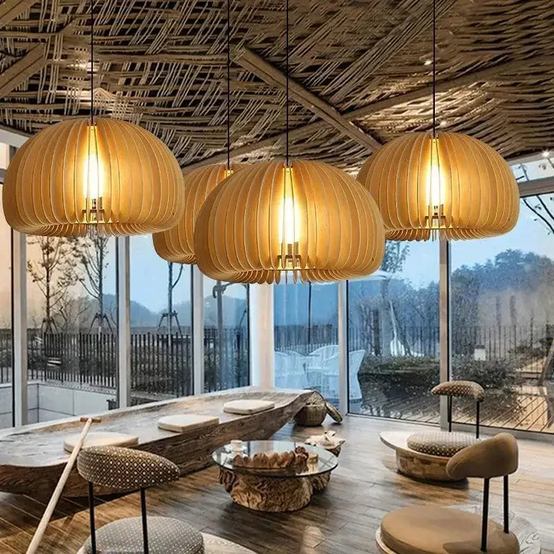 Holz LED Pendelleuchte
