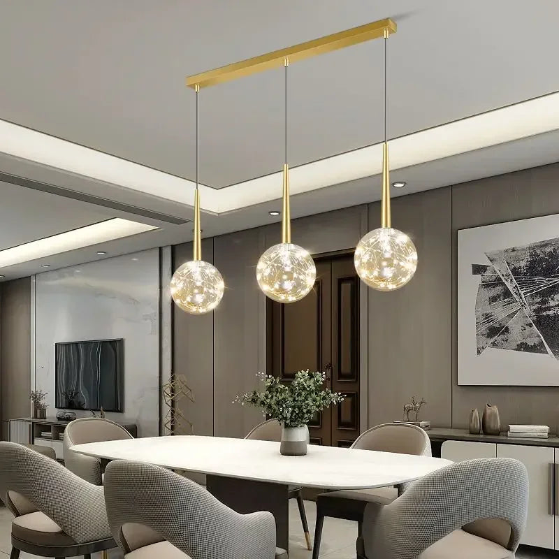 Aster Maison | Schwarz Gold Glas Pendelleuchte