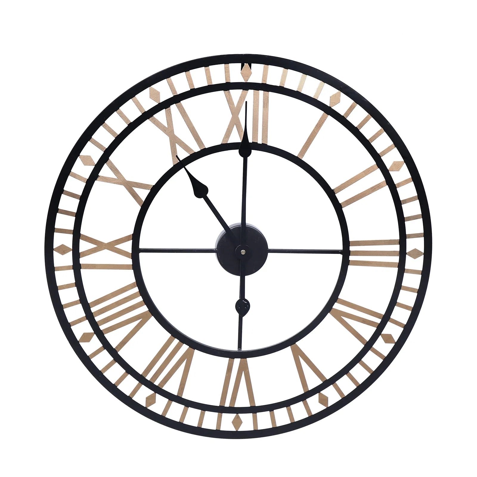 Moderne Wanduhr aus Goldmetall