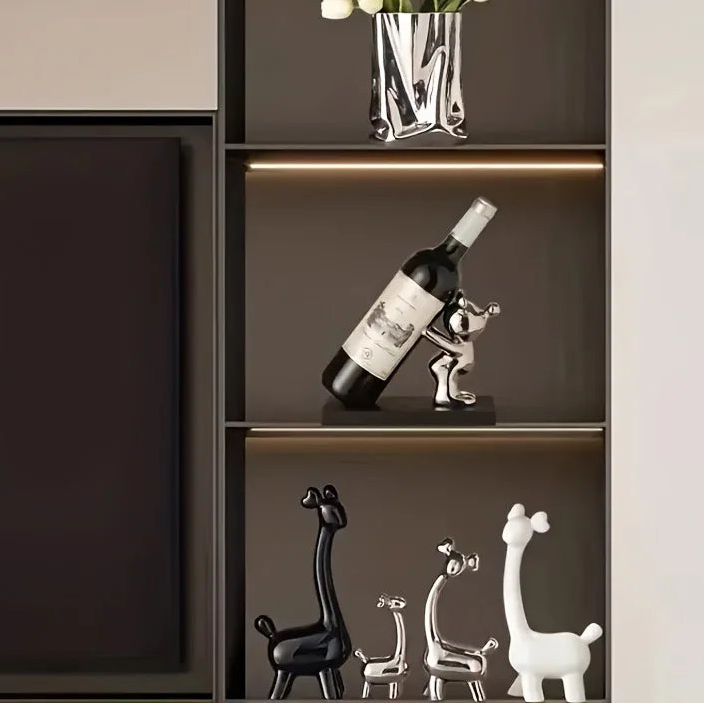Weinflaschenhalter aus Keramikfigur