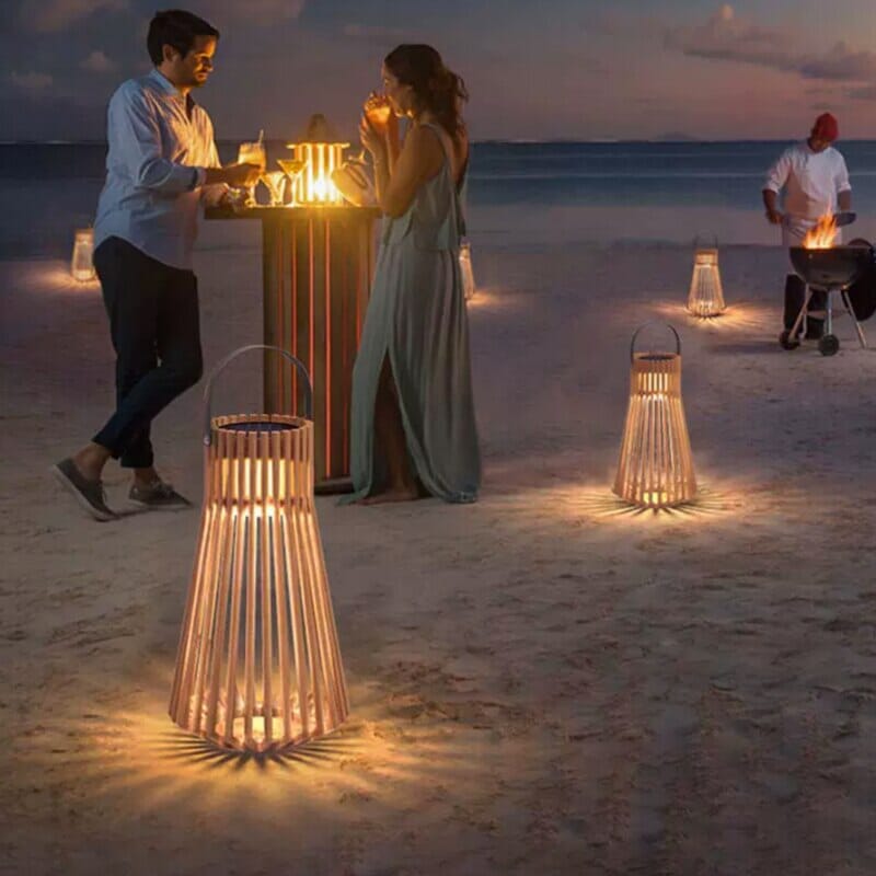 Waterproof teak outdoor light