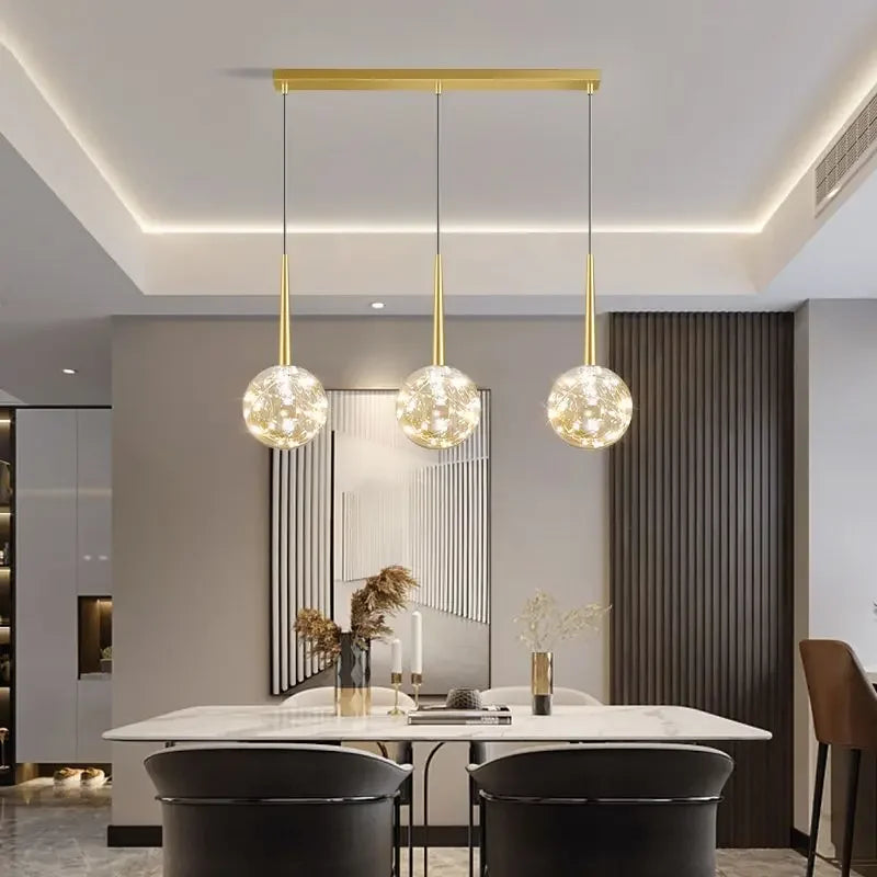 Aster Maison | Schwarz Gold Glas Pendelleuchte