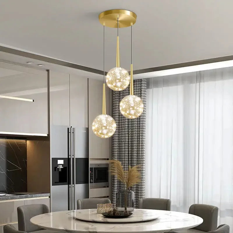 Aster Maison | Schwarz Gold Glas Pendelleuchte