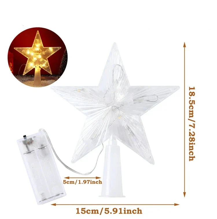 Glittering star lights for the Christmas tree