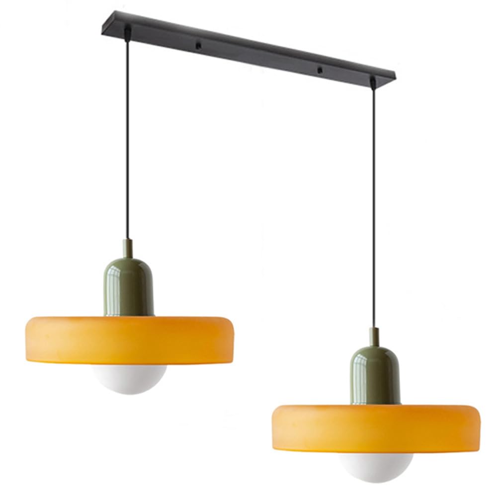 Bauhaus Hängeleuchte aus Buntglas-Aster Selection