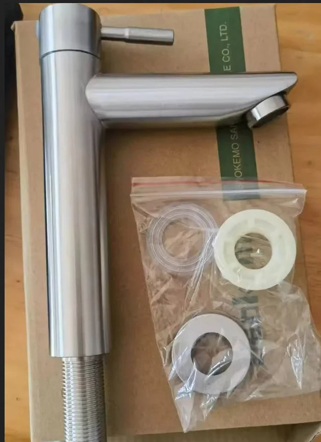 Einhebel-Waschtischarmatur aus Edelstahl für Kaltwasser